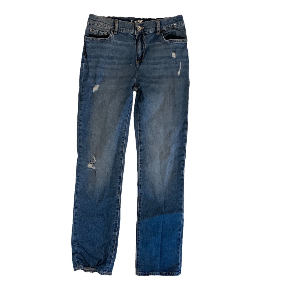 Children's Place Girl's Size 14 90's Straight Distressed Denim Jeans Adjustable